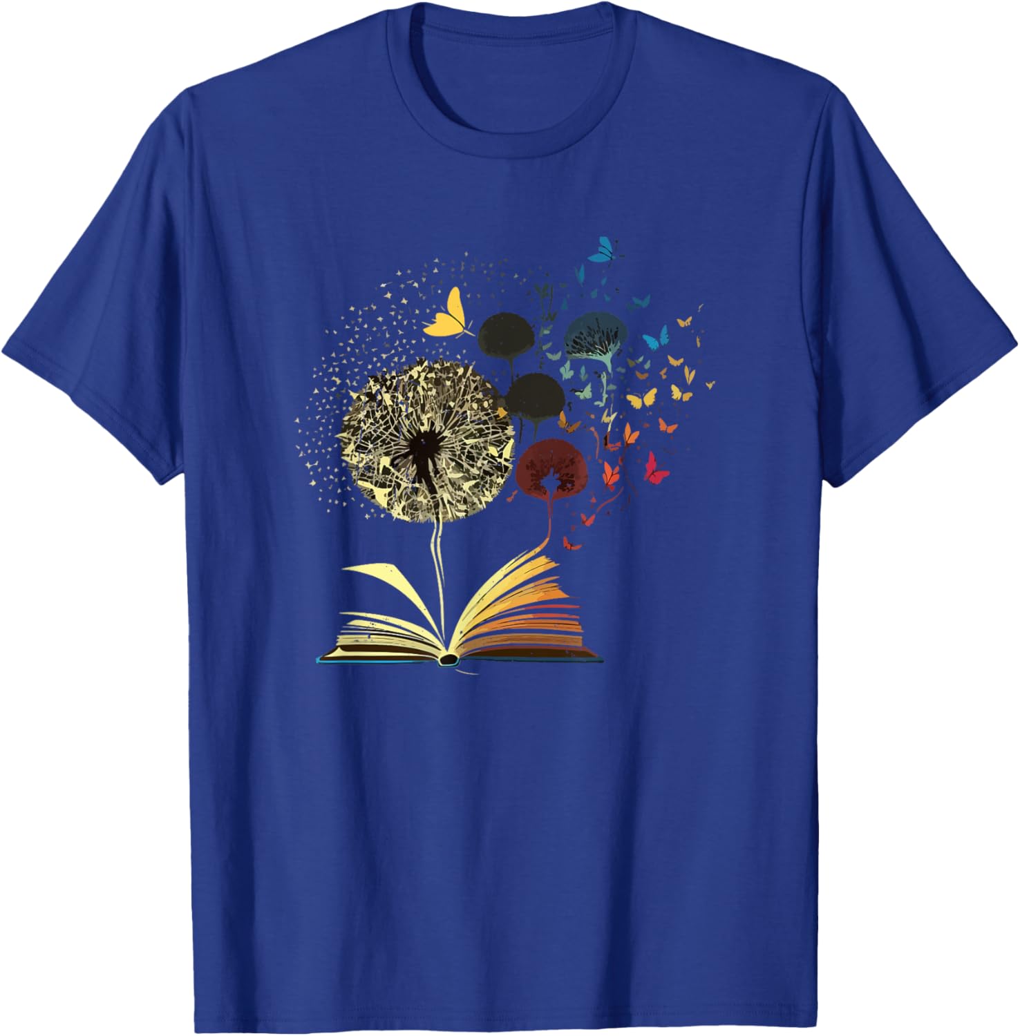 Dandelion Book Funny Bookworm Reading Lovers Nerd Geek Humor T-Shirt - T-Shirt | Royal