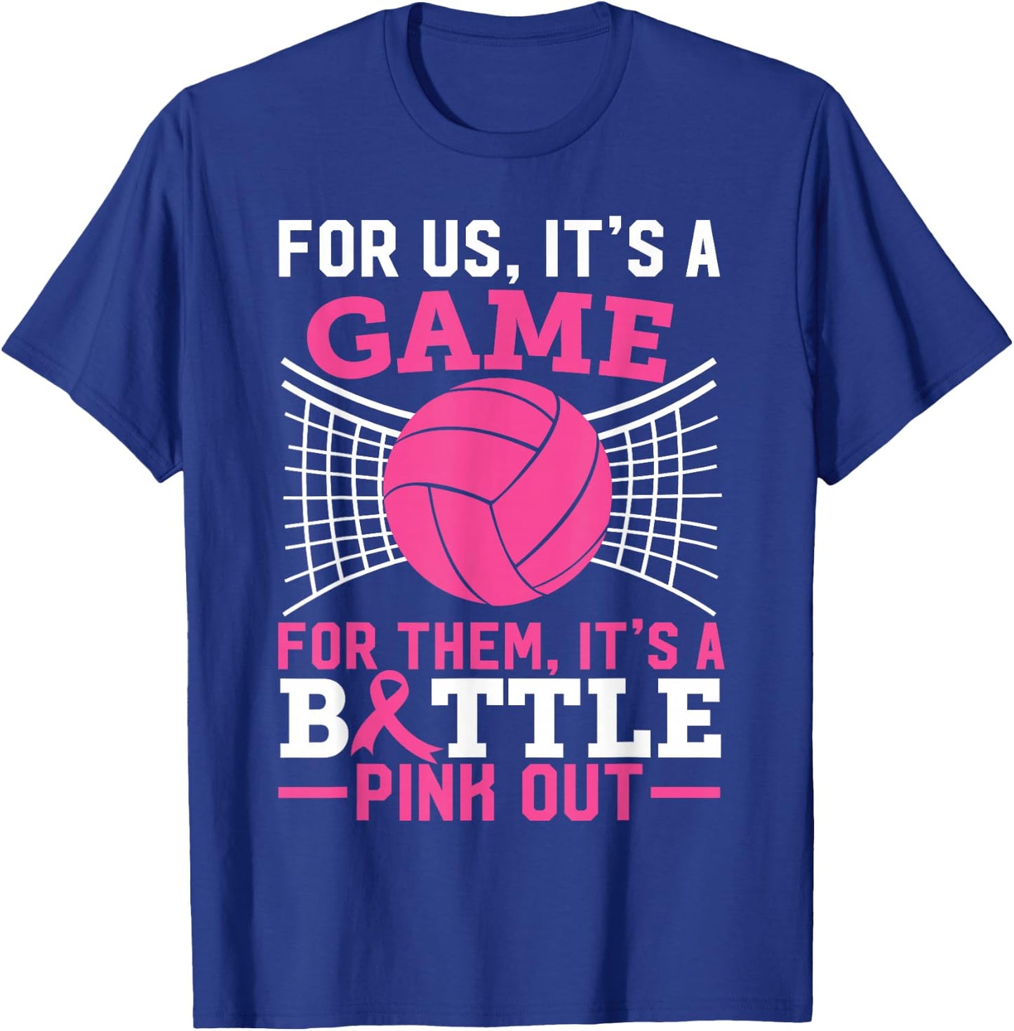 Pink Out Breast Cancer Volleyball Ball Lover Women Teen Girl T-Shirt - T-Shirt | Royal