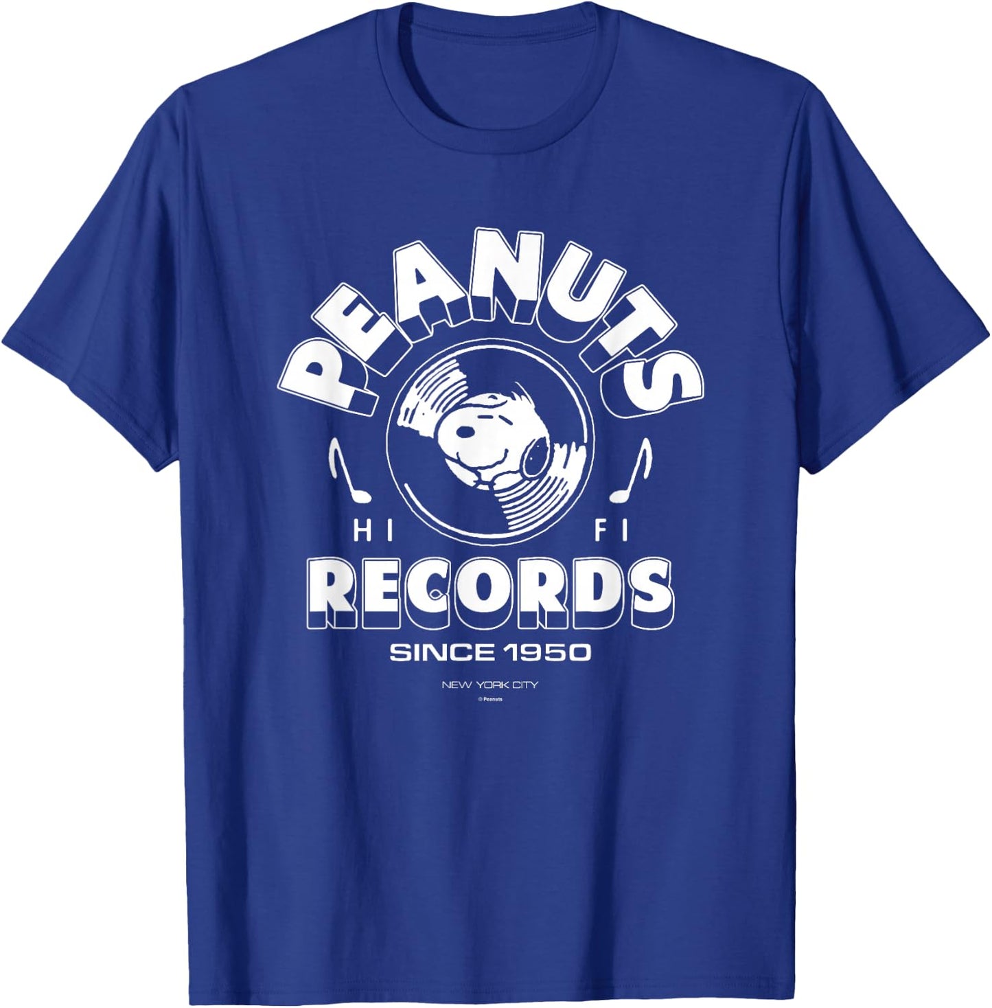 Peanuts - Peanuts Record Snoopy Vinyl T-Shirt - T-Shirt | Royal