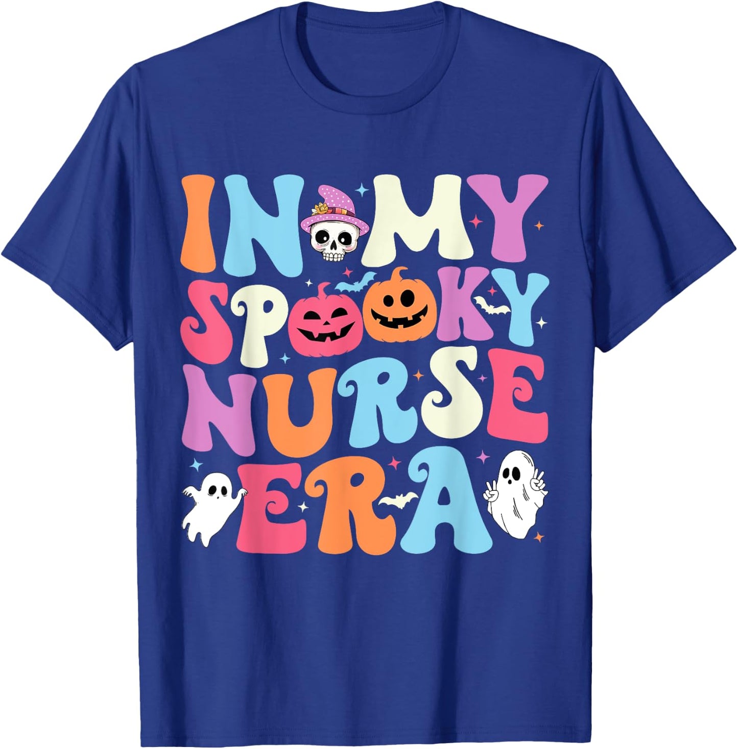 In My Spooky Nurse Era Cute Groovy Spooky Nurse Halloween T-Shirt - T-Shirt | Royal