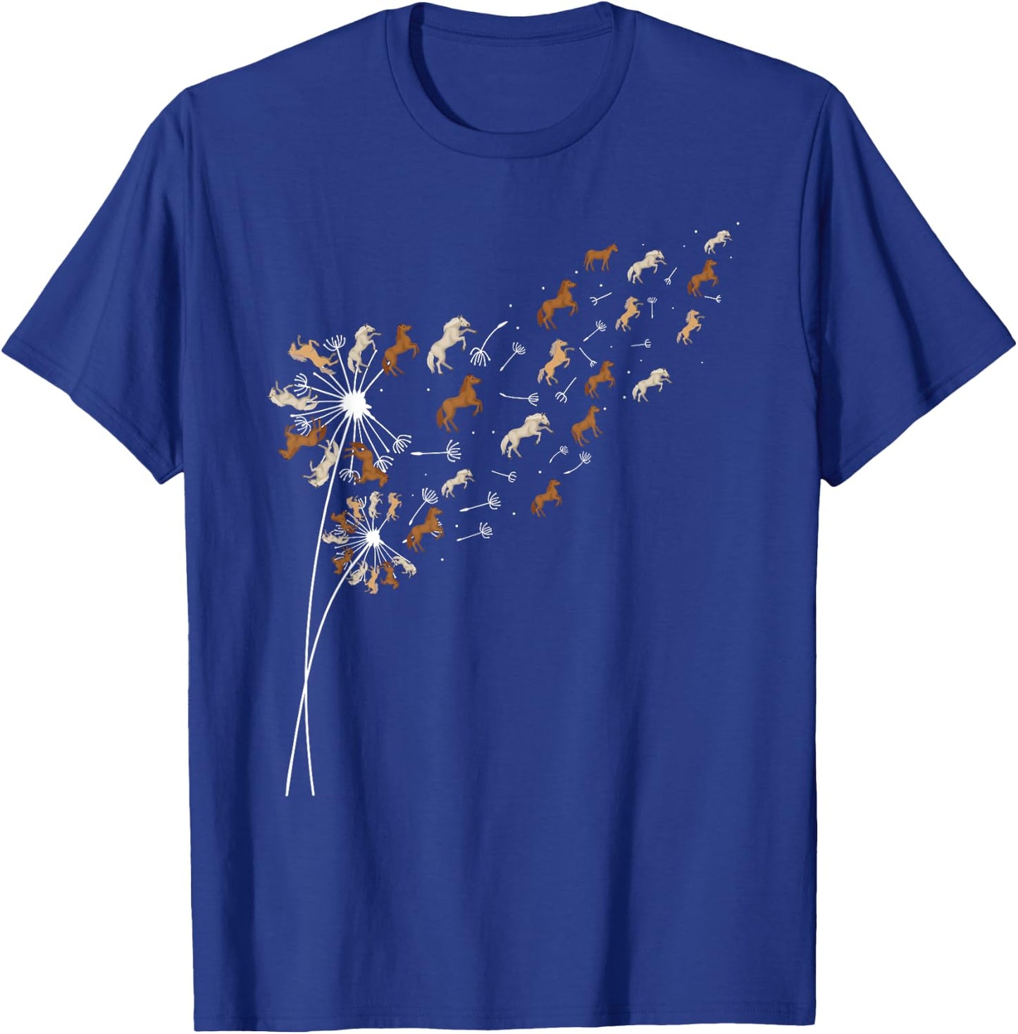 Dandelion Horses - Horse Lover Horseman Equestrian Riding T-Shirt - T-Shirt | Royal