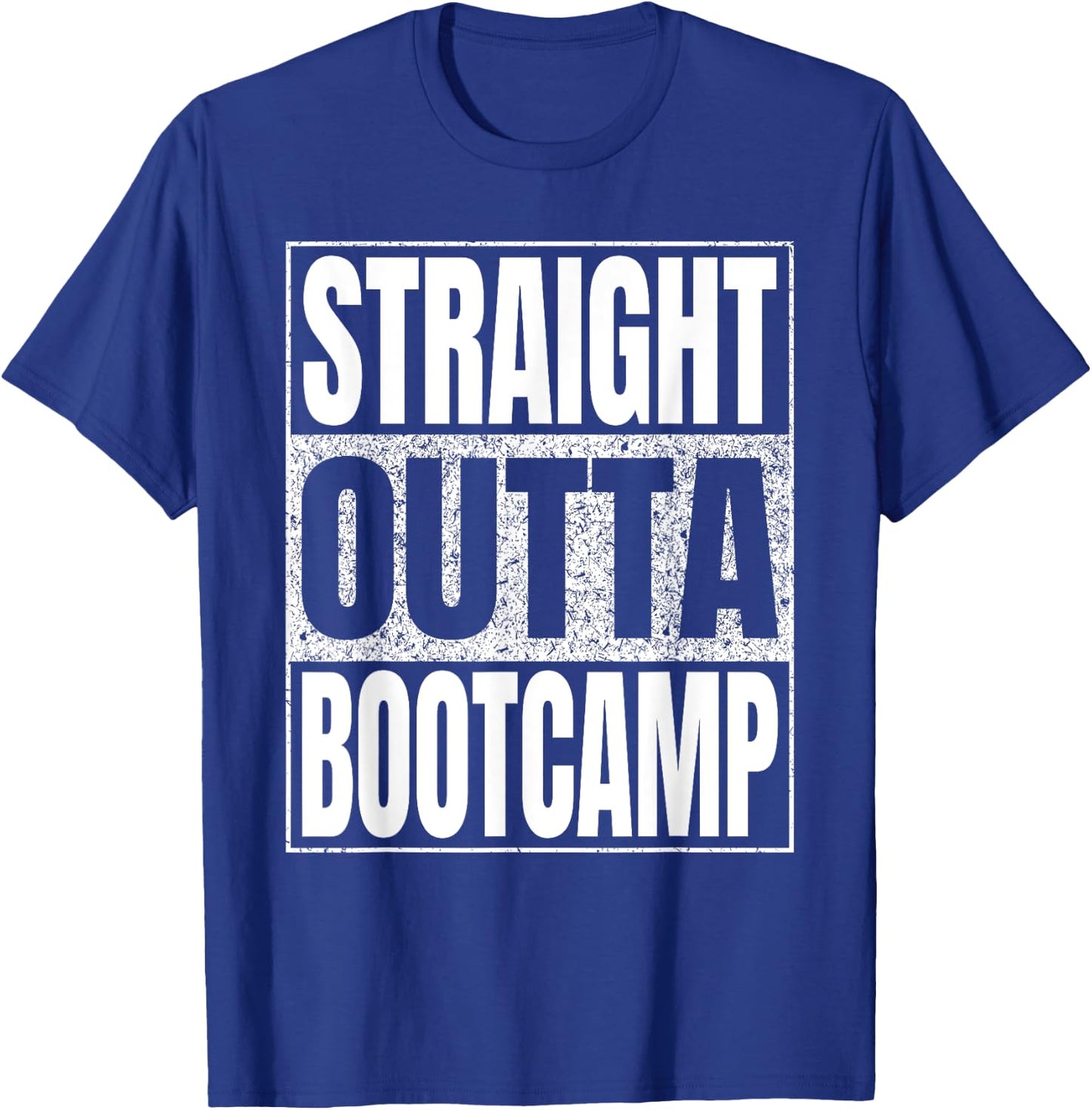 Straight Outta Bootcamp Military Retro Funny T-Shirt - T-Shirt | Royal