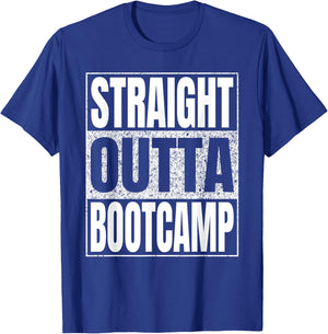 Straight Outta Bootcamp Military Retro Funny T-Shirt - T-Shirt | Royal