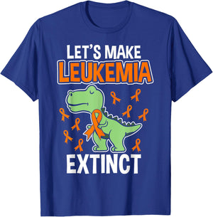 Leukemia Dinosaur Orange Ribbon T-rex Awareness Month T-Shirt - T-Shirt | Royal