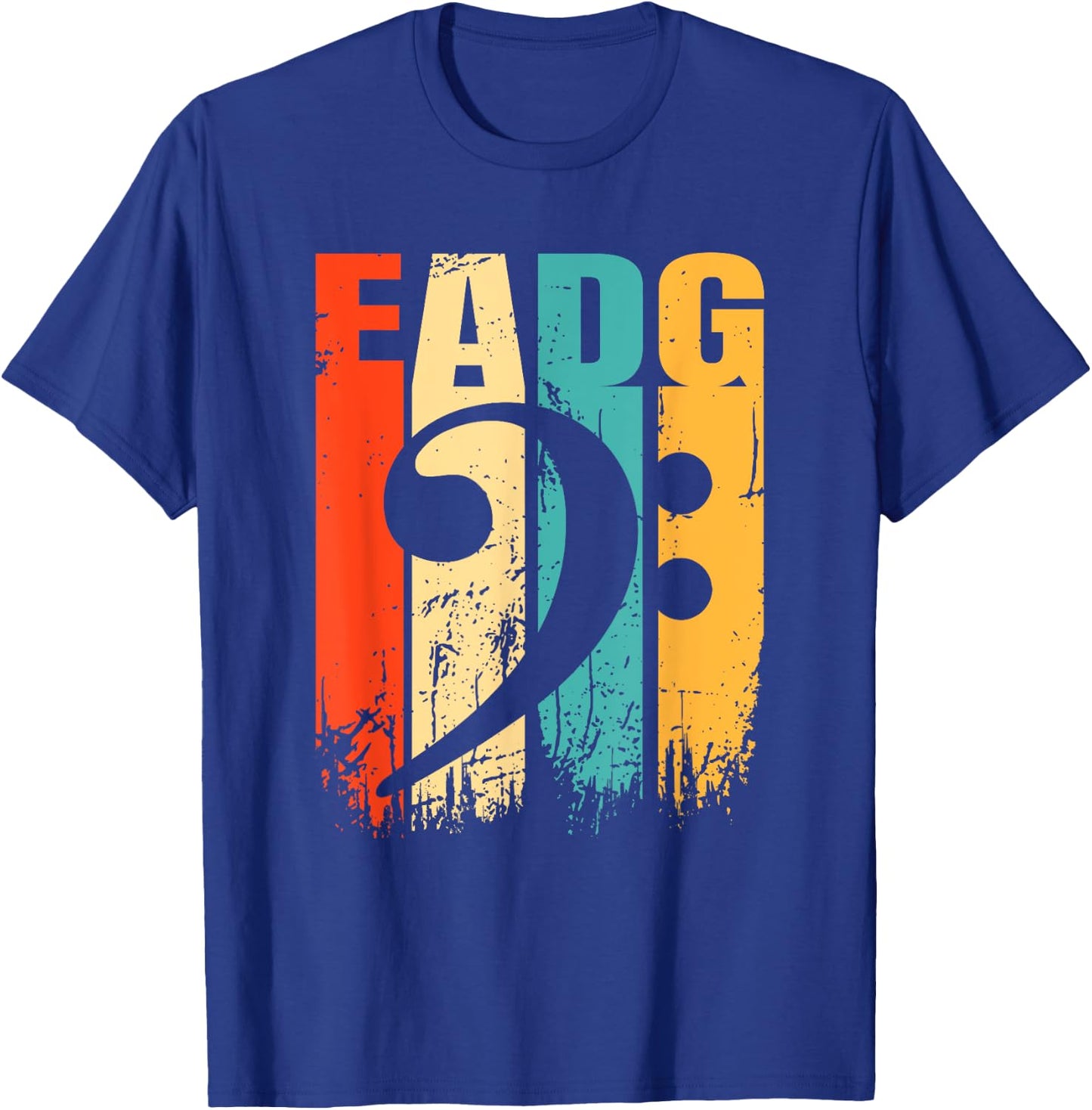 Retro Bass EADG Bass Key Bassist T-Shirt - T-Shirt | Royal