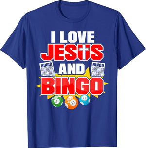 Bingo Player Jesus Faith Christian I Love Jesus And Bingo T-Shirt - T-Shirt | Royal