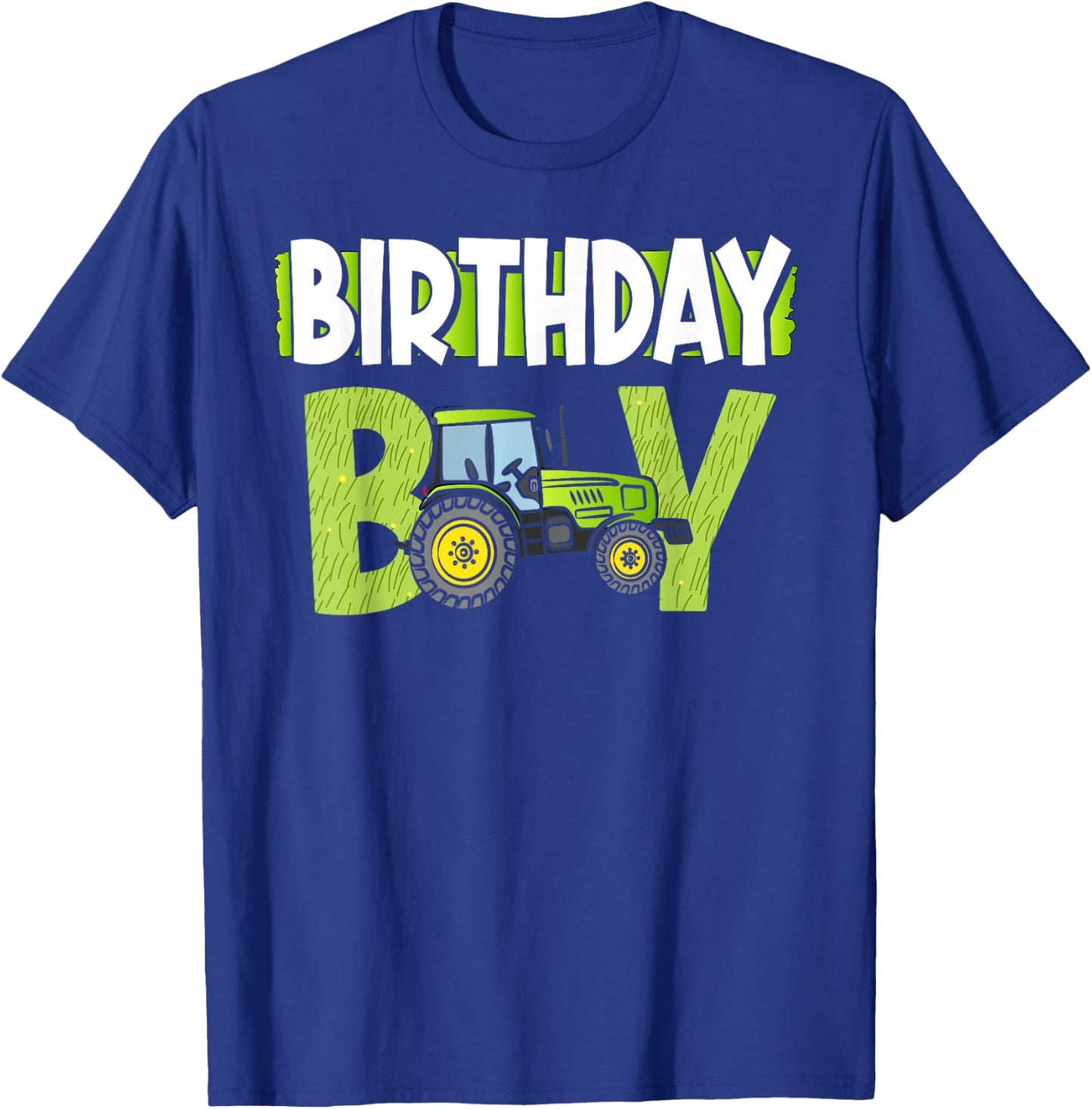 Birthday Boy Family Matching Tractors Farm Trucks Bday T-Shirt - T-Shirt | Royal