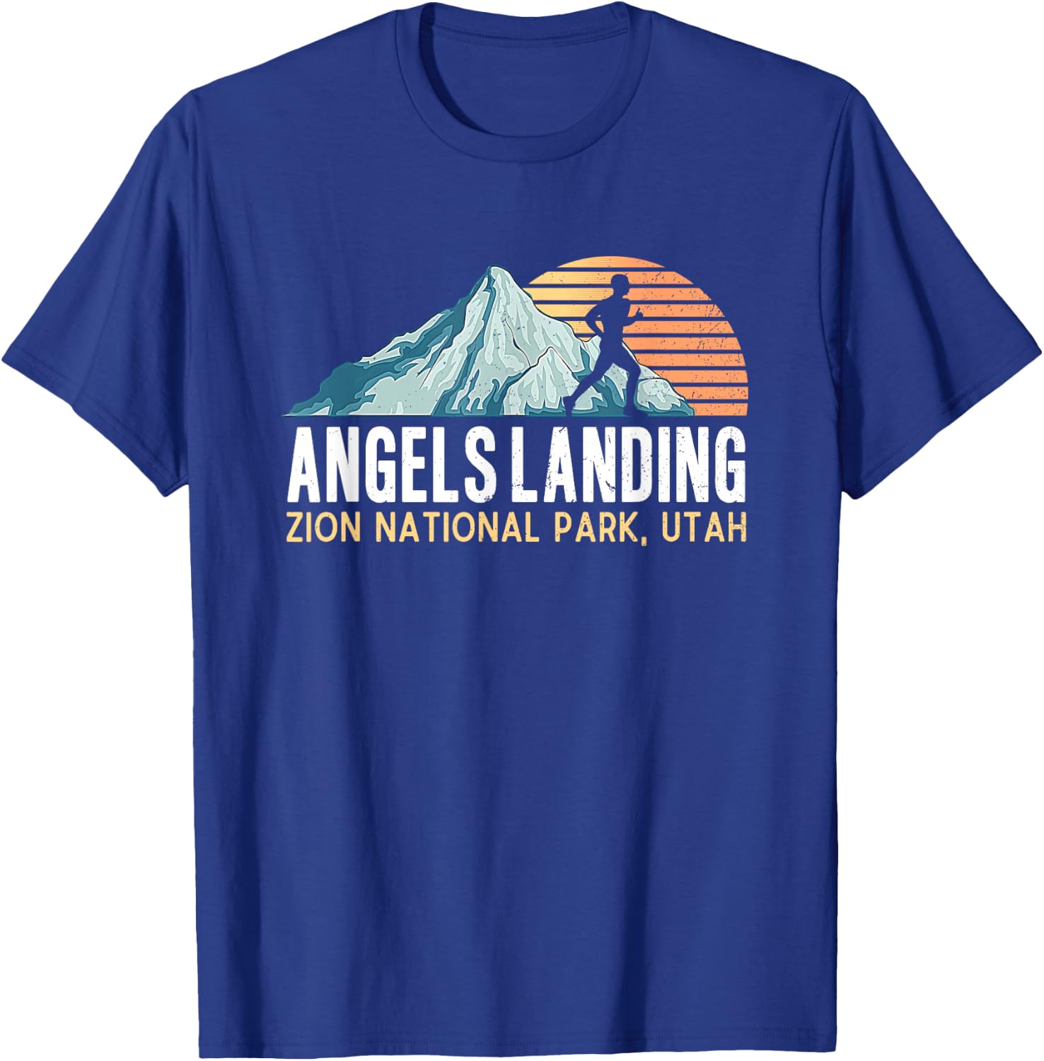 Angels Landing Hiking Trail Vintage Zion National Park Utah T-Shirt - T-Shirt | Royal