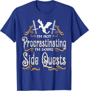 RPG Gamer Not Procrastinating Side Quest Funny Men Boys Kids T-Shirt - T-Shirt | Royal