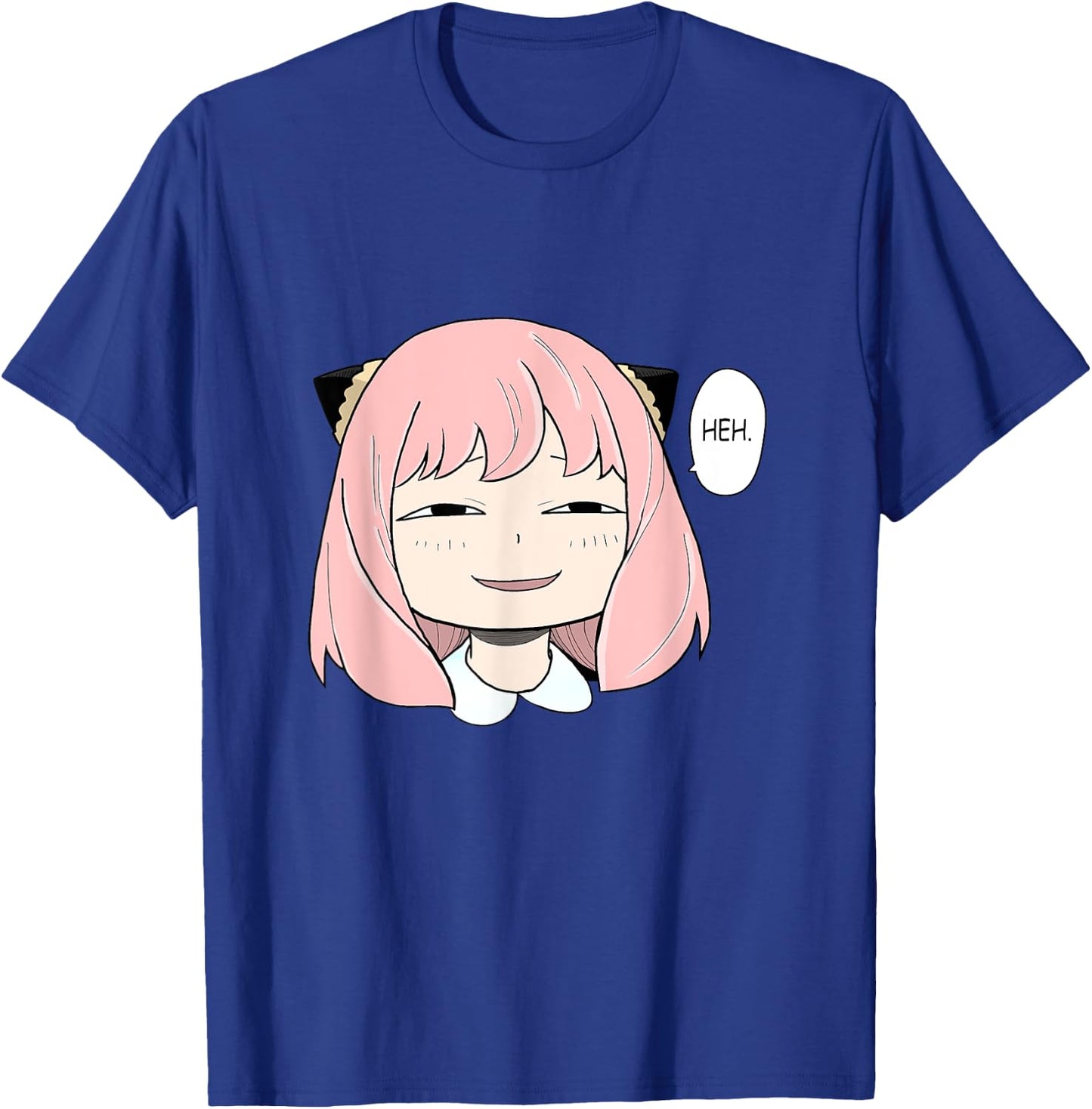 Funny A Cute Girl Emotion Smile heh. For Family Holidays T-Shirt - T-Shirt | Royal