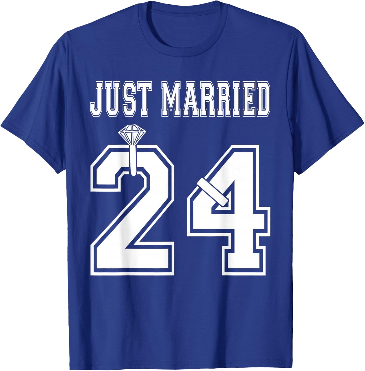 Just Married 2024 Wife Husband Matching Honeymoon T-Shirt - T-Shirt | Royal