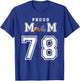 Custom Proud Football Mom Number 78 Personalized T-Shirt - T-Shirt | Royal