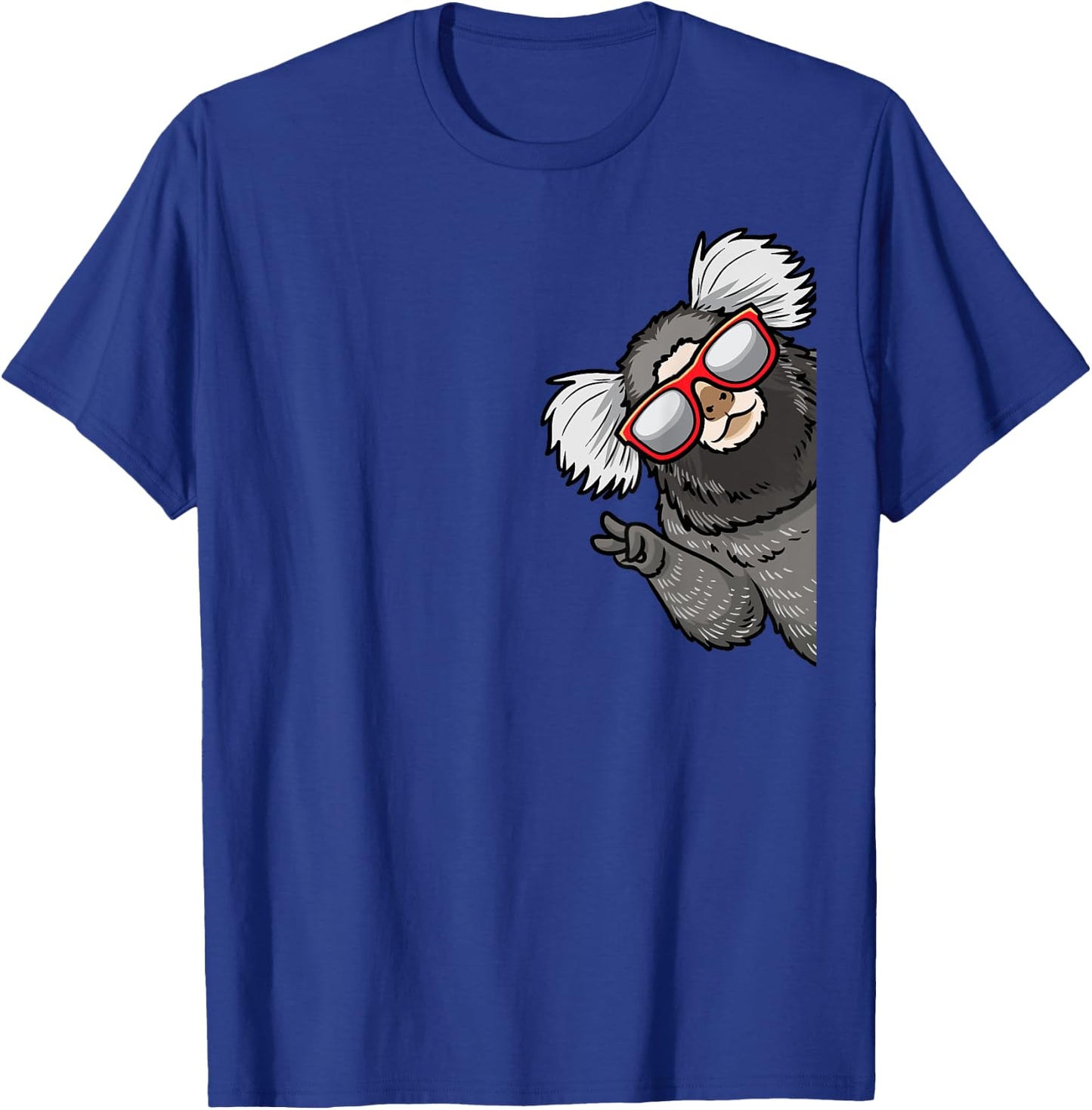 Marmoset Monkey With Sunglasses From Side T-Shirt - T-Shirt | Royal