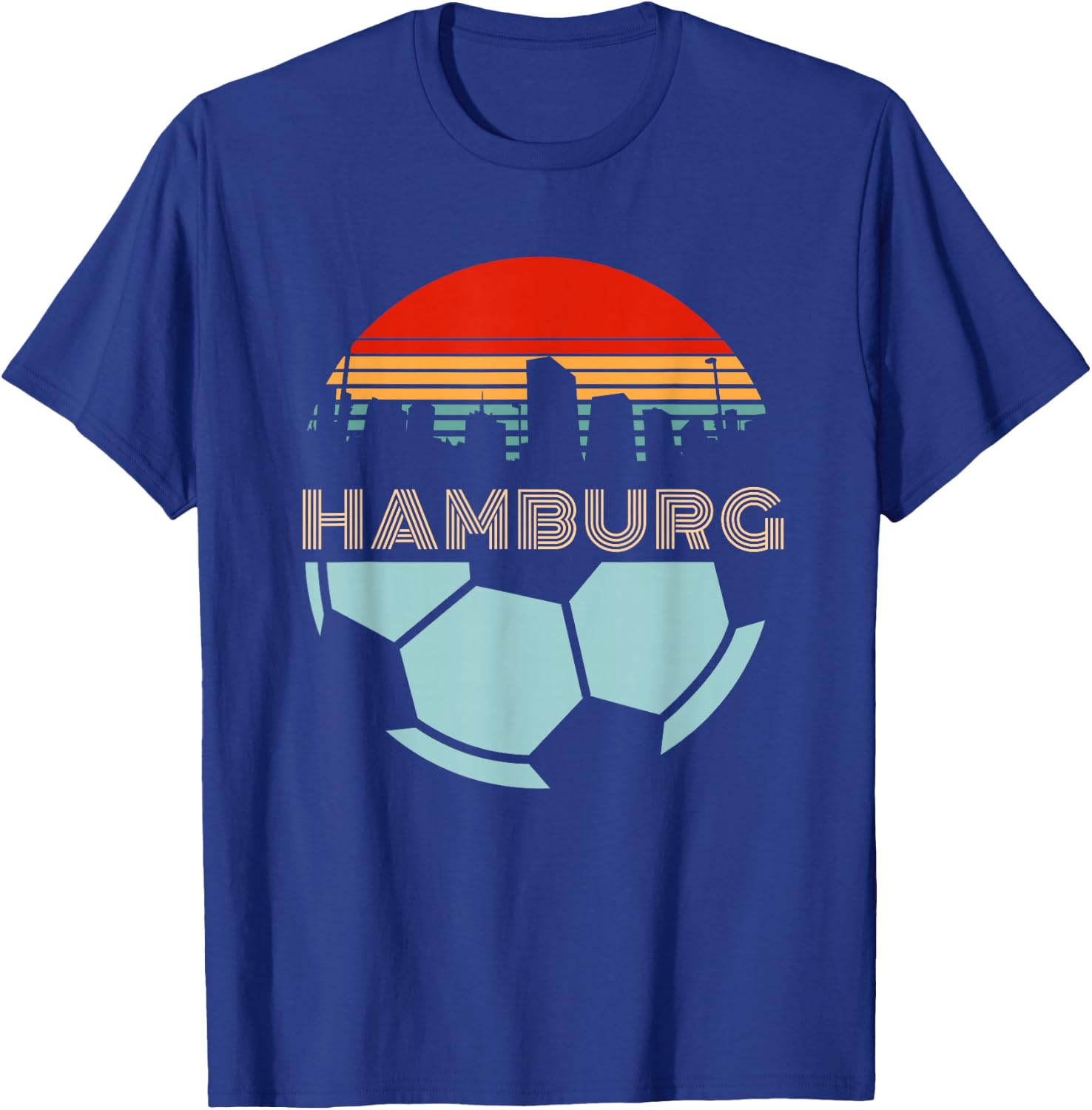 Retro Hamburg Football Team Football Fan Football Ball T-Shirt - T-Shirt | Royal