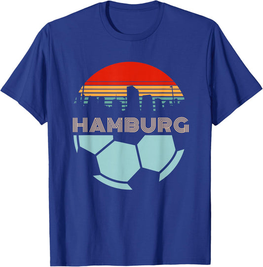 Retro Hamburg Football Team Football Fan Football Ball T-Shirt - T-Shirt | Royal