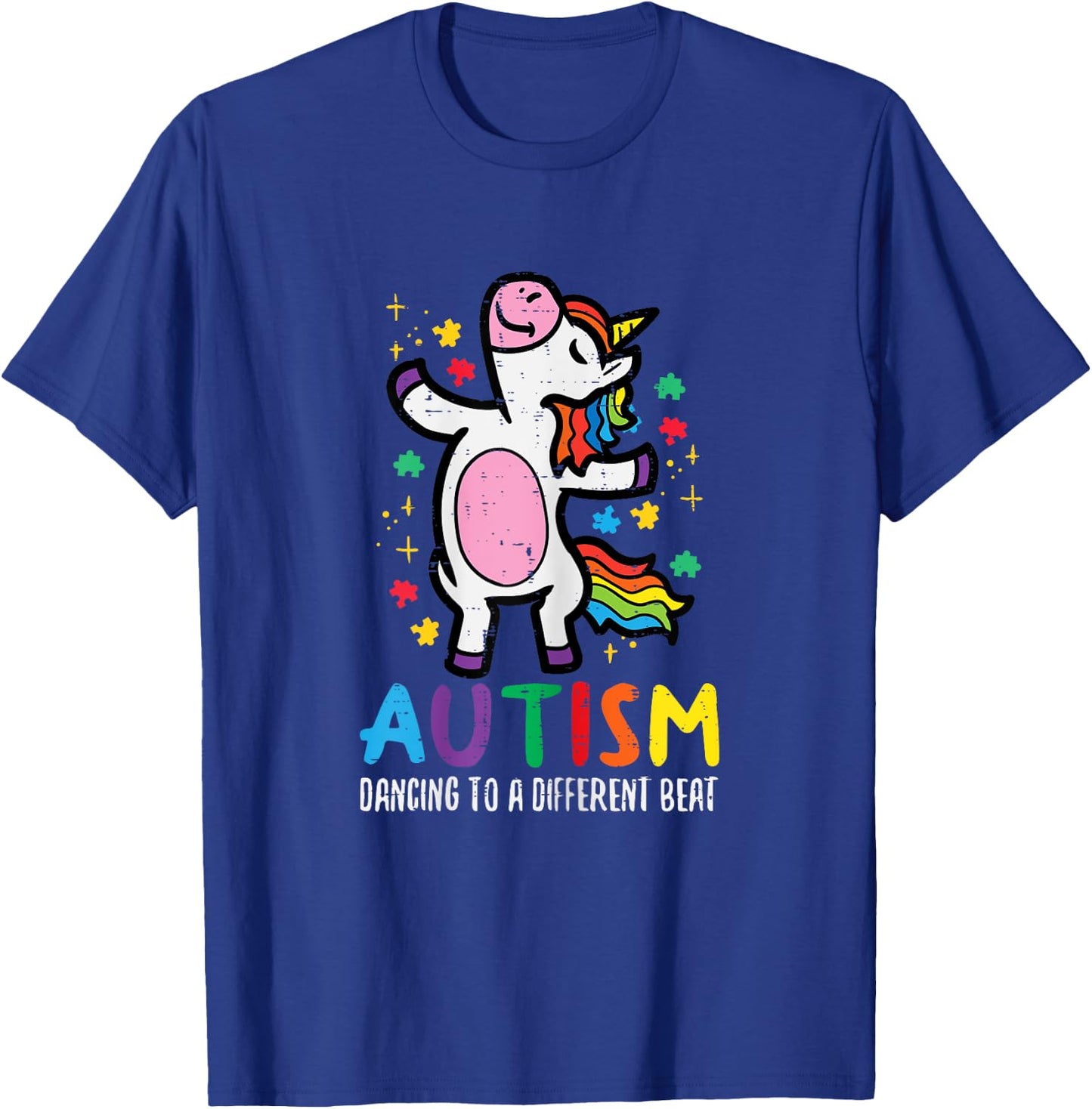 Autism Awareness Uncicorn Dancing Different Beat Girls Kids T-Shirt - T-Shirt | Royal