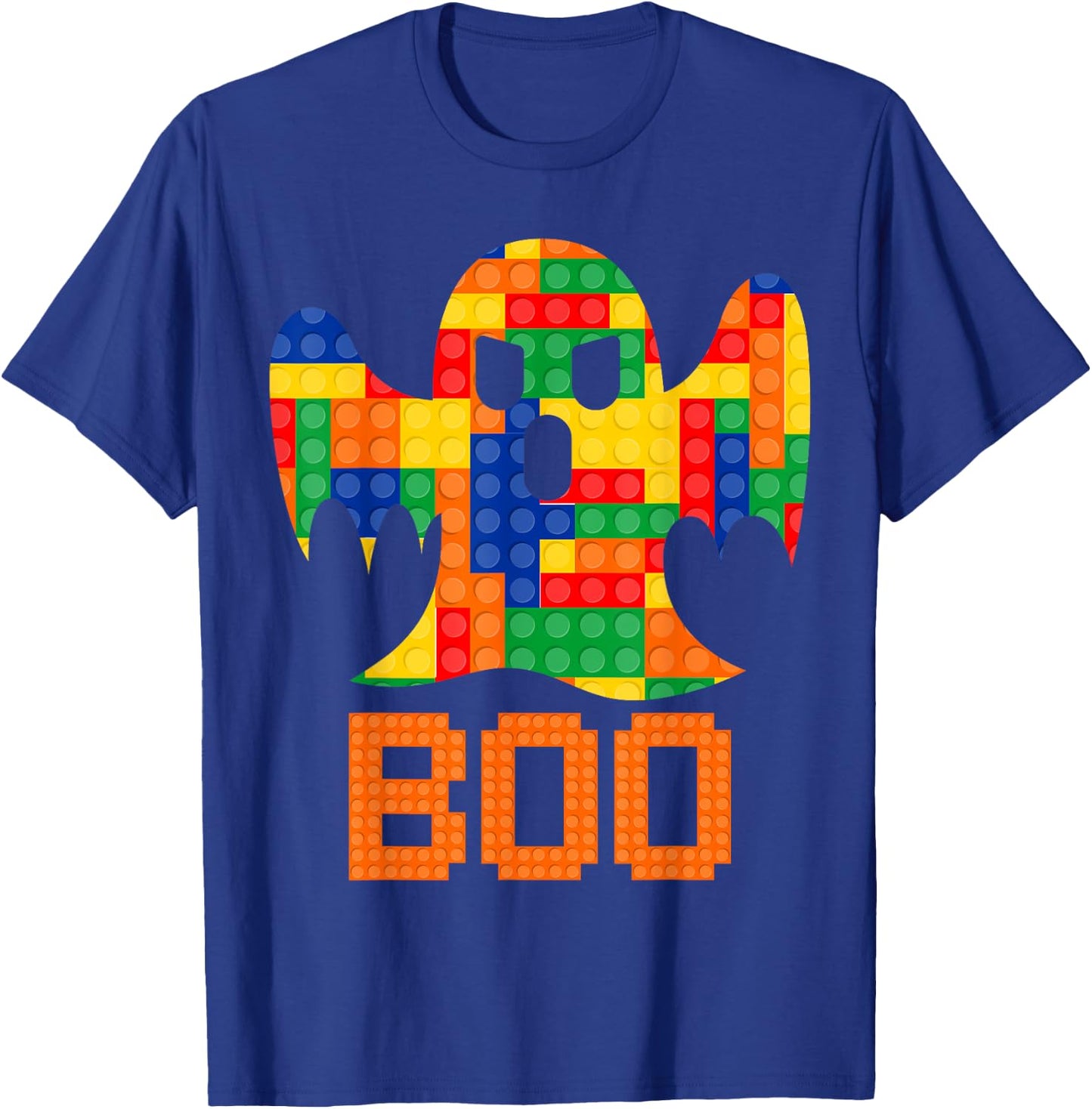 Boo Ghost Master Builder Building Blocks Bricks Halloween T-Shirt - T-Shirt | Royal