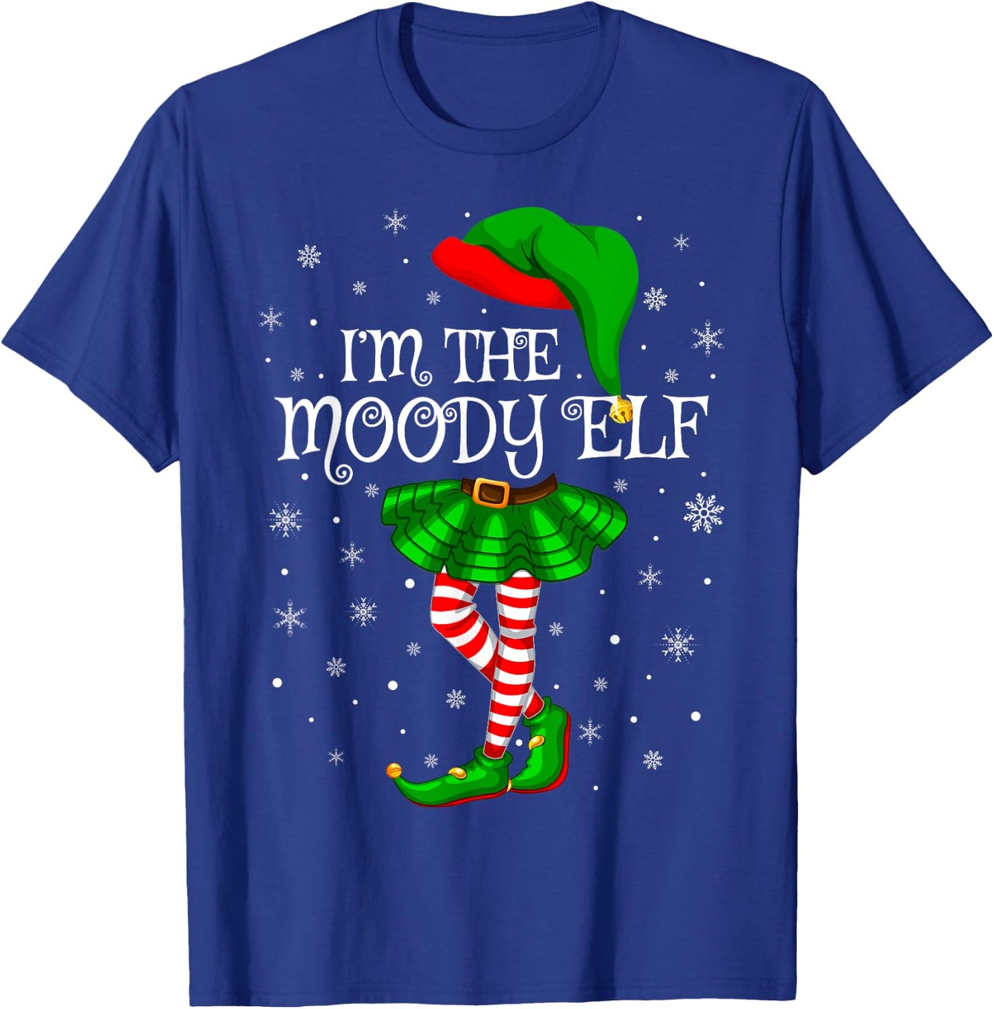 Moody Elf Christmas Matching Family Women Girls Elf T-Shirt - T-Shirt | Royal
