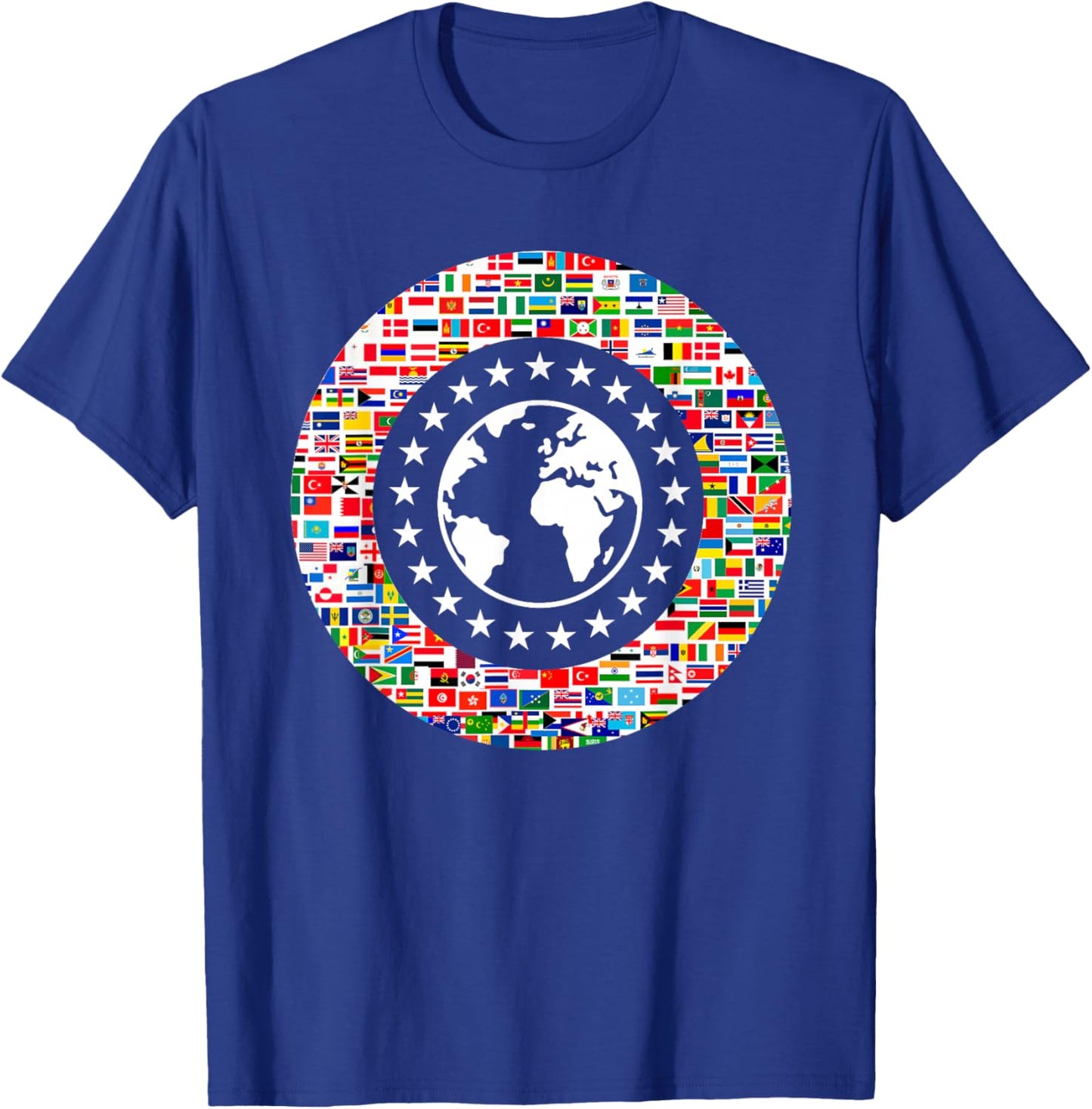 Earth Globe World Flags The Countries of the World Travel T-Shirt - T-Shirt | Royal