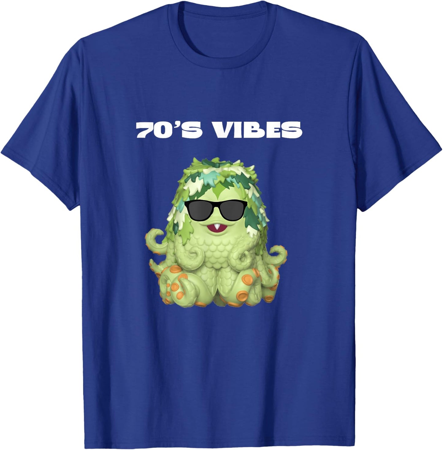 Funny 70s Vibes Monster Cool Sea Beach Novelty Men Women T-Shirt - T-Shirt | Royal