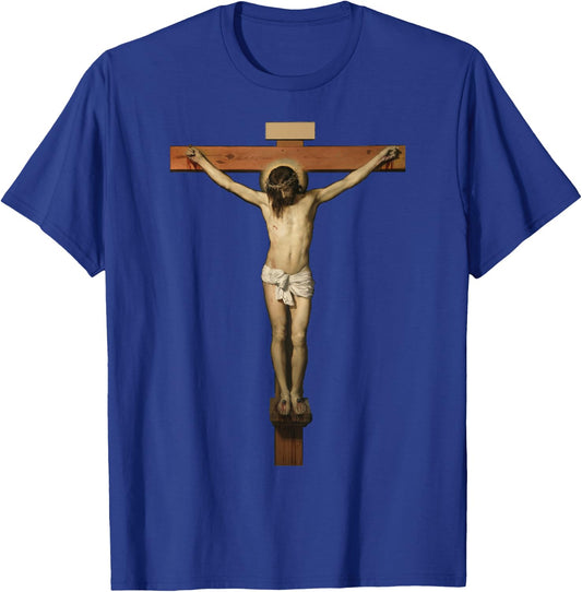 Vintage Christ On The Cross Transparent Jesus Death - Savior T-Shirt - T-Shirt | Royal