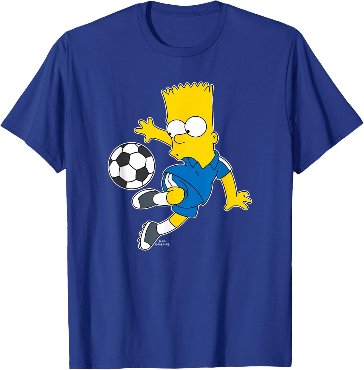 The Simpsons Bart Simpson Soccer Ball Kick Up T-Shirt - T-Shirt | Royal