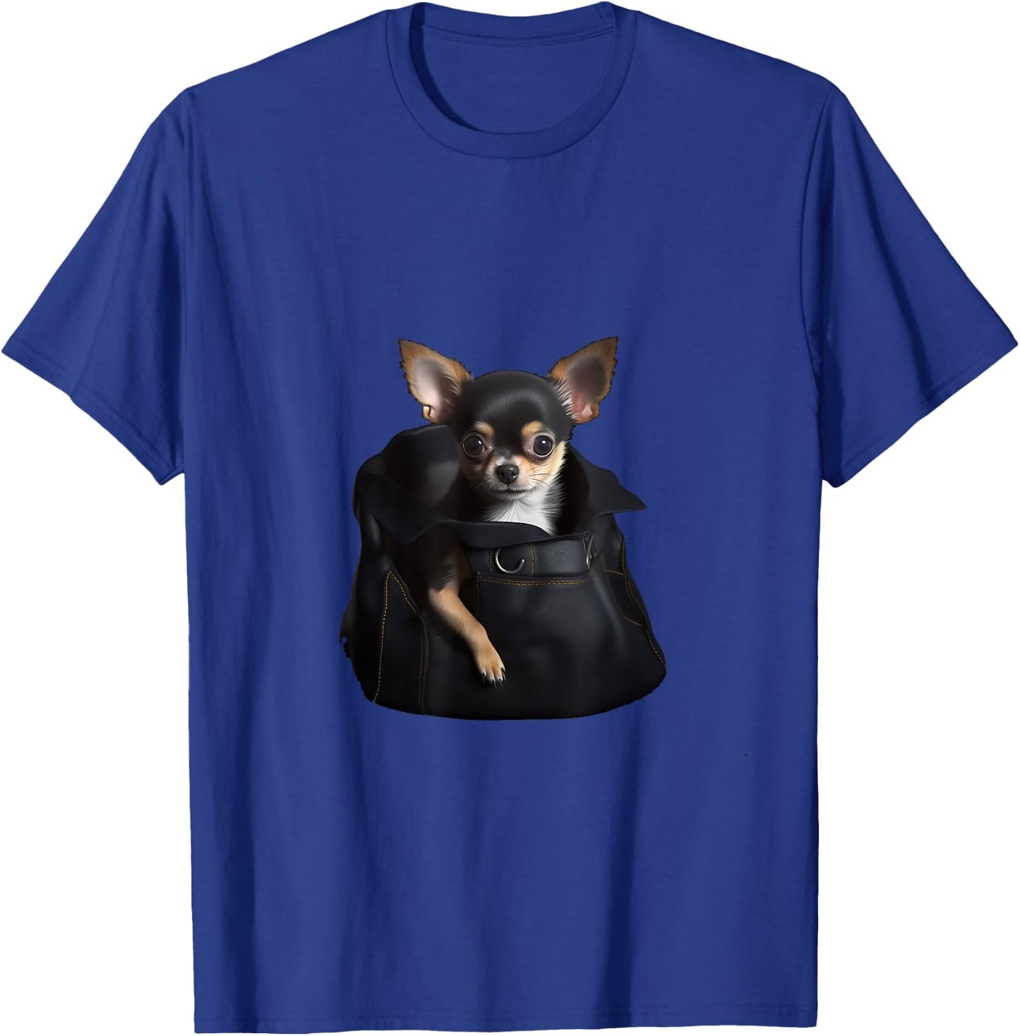 Funny Chihuahua In Pocket Cute Dog Month Dad Animal Shelter T-Shirt - T-Shirt | Royal