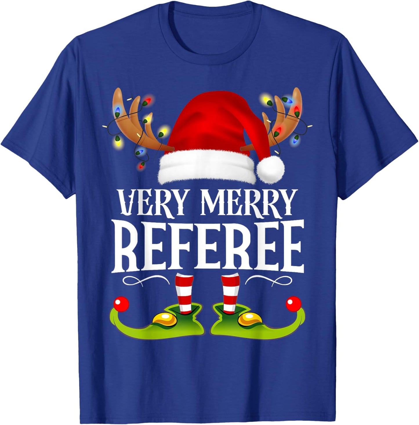 Very Merry X-Mas Referee Matching Christmas T-Shirt - T-Shirt | Royal