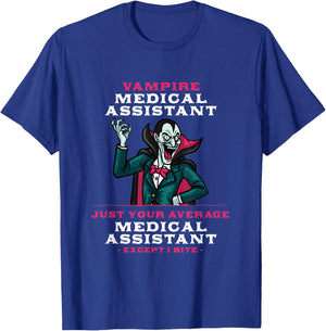 Vampire Medical Assistant Halloween CMA Scary T-Shirt - T-Shirt | Royal