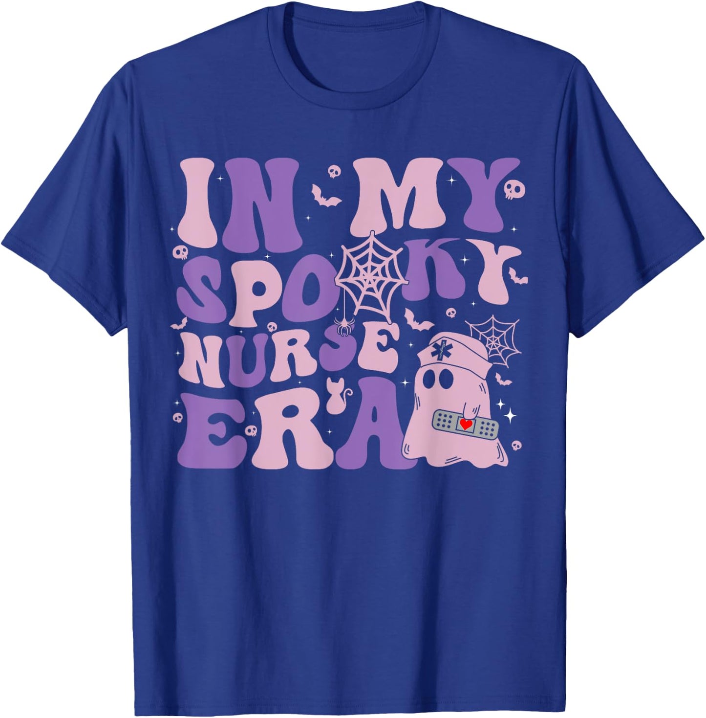 Retro Groovy Halloween In My Spooky Nurse Era Scary RN T-Shirt - T-Shirt | Royal