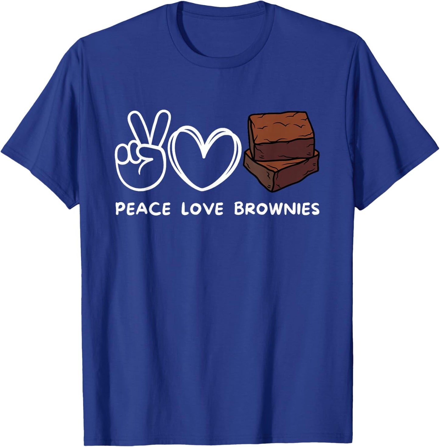Peace, Love Brownies Retro Brownies Lover Food Lover T-Shirt - T-Shirt | Royal