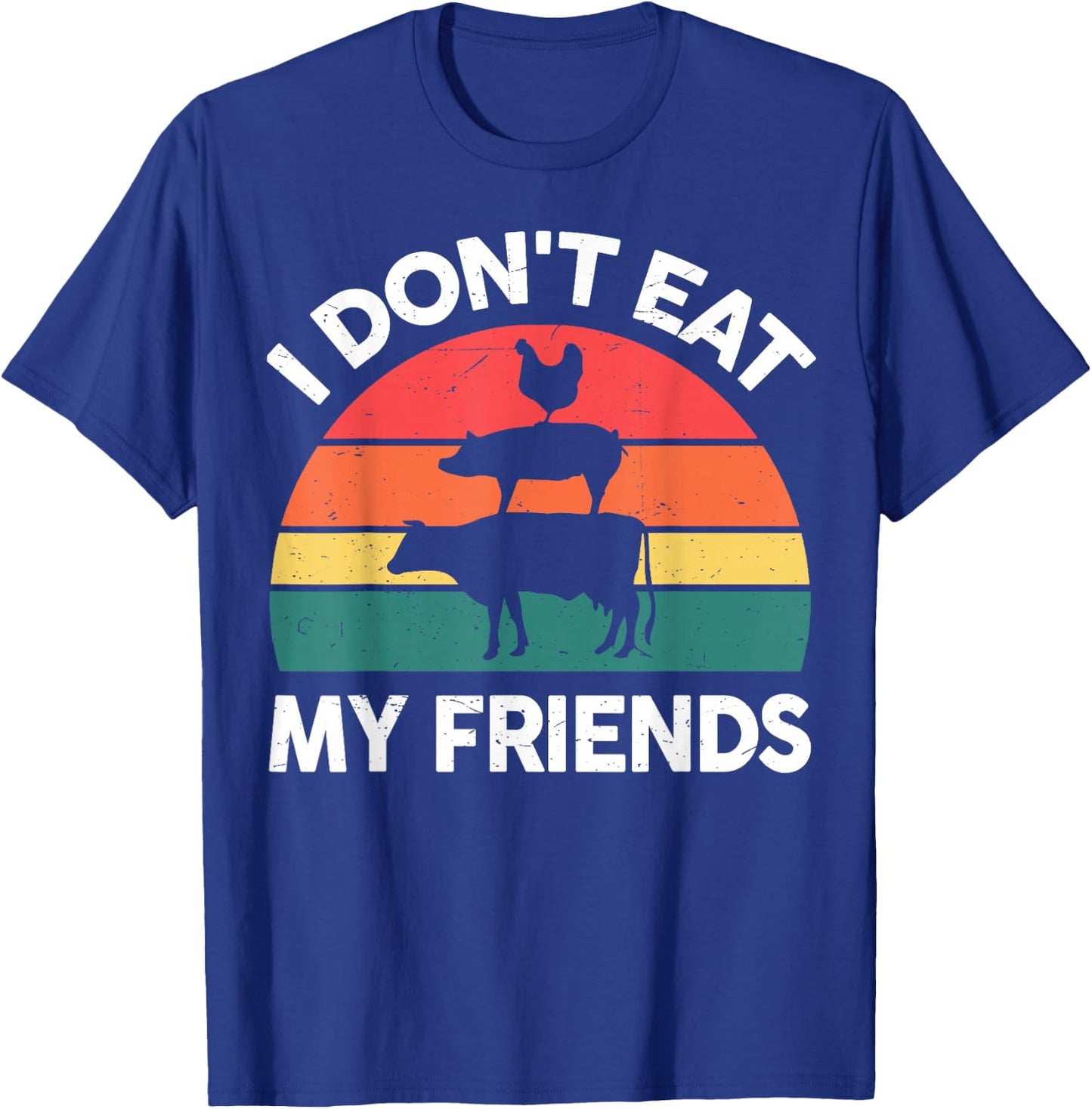 Vegan I Dont Eat My Friends Men Women Kids Funny Vegetarian T-Shirt - T-Shirt | Royal