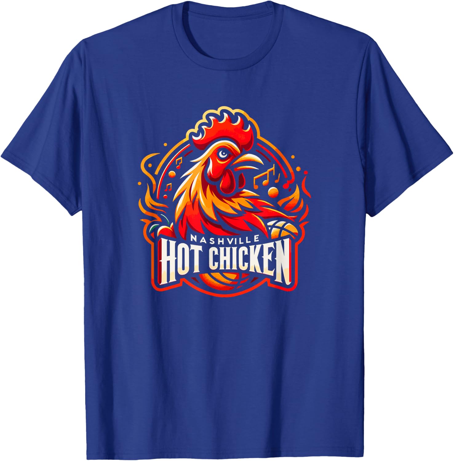 Nashville Hot Chicken Local Food Sports Team Parody T-Shirt - T-Shirt | Royal
