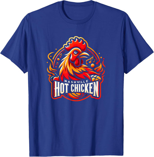 Nashville Hot Chicken Local Food Sports Team Parody T-Shirt - T-Shirt | Royal