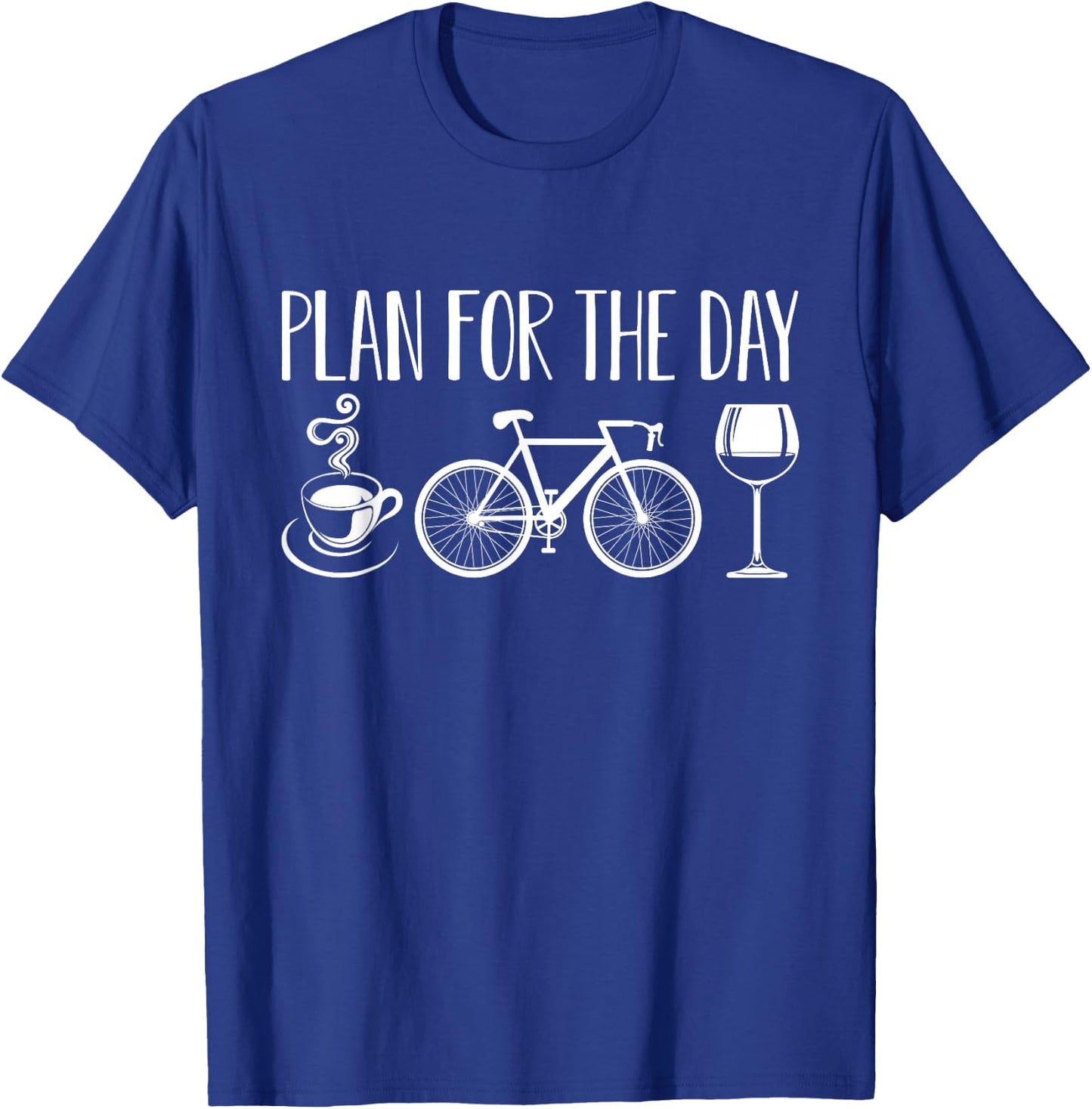 Funny Coffee Bicycle Funny Bikes Electric Wine Lover Mom Dad T-Shirt - T-Shirt | Royal