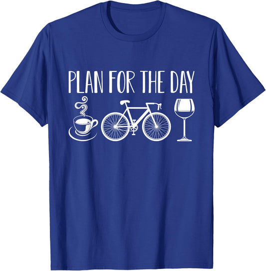 Funny Coffee Bicycle Funny Bikes Electric Wine Lover Mom Dad T-Shirt - T-Shirt | Royal