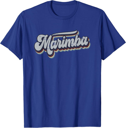 Marimba Retro Vintage Distressed Rainbow Gift T-Shirt - T-Shirt | Royal