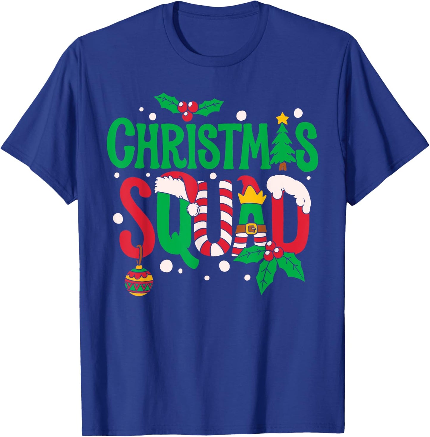 Christmas Squad Santa Elf Family Matching Pajamas Boys Girls T-Shirt - T-Shirt | Royal