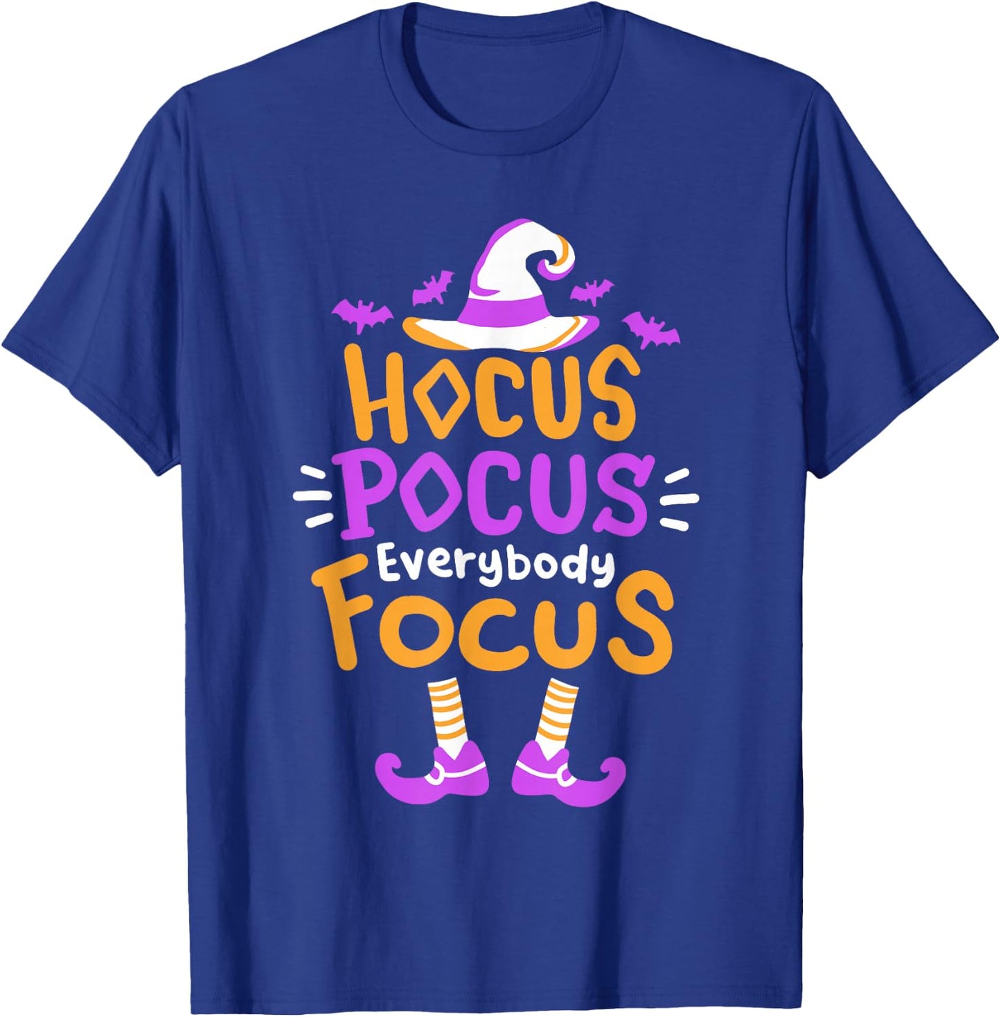 Hocus Pocus Everybody Focus Funny Halloween Costume Teachers T-Shirt - T-Shirt | Royal