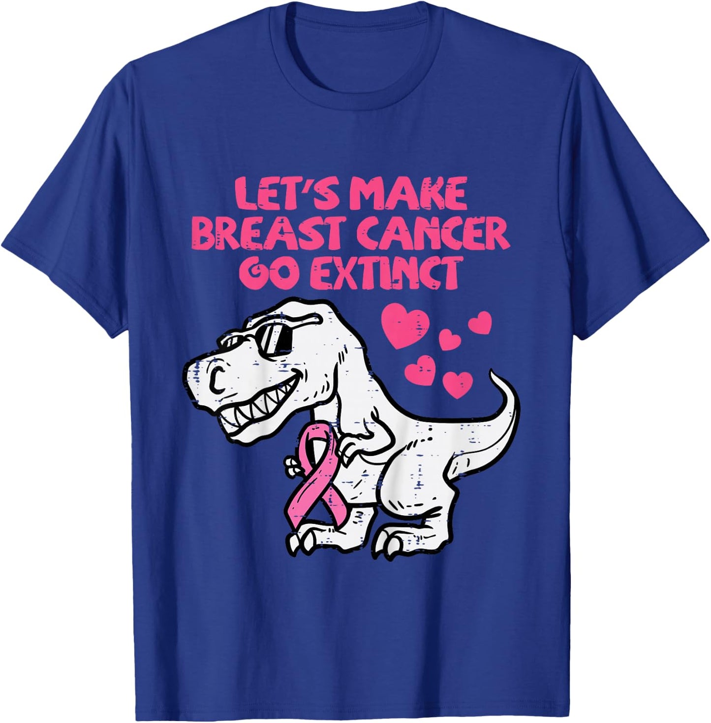 Lets Make Breast Cancer Go Extinct Trex Dino Toddler Boys T-Shirt - T-Shirt | Royal
