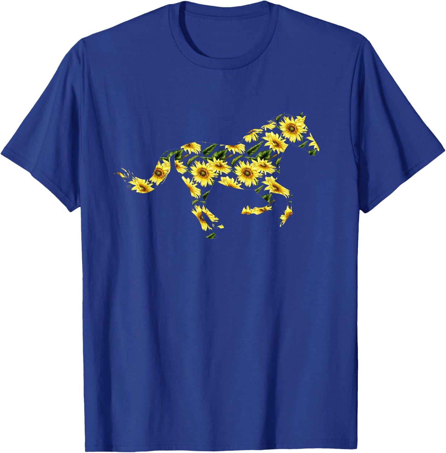 Horse with sunflowers sunflower Horse riding Horses flower T-Shirt - T-Shirt | Royal