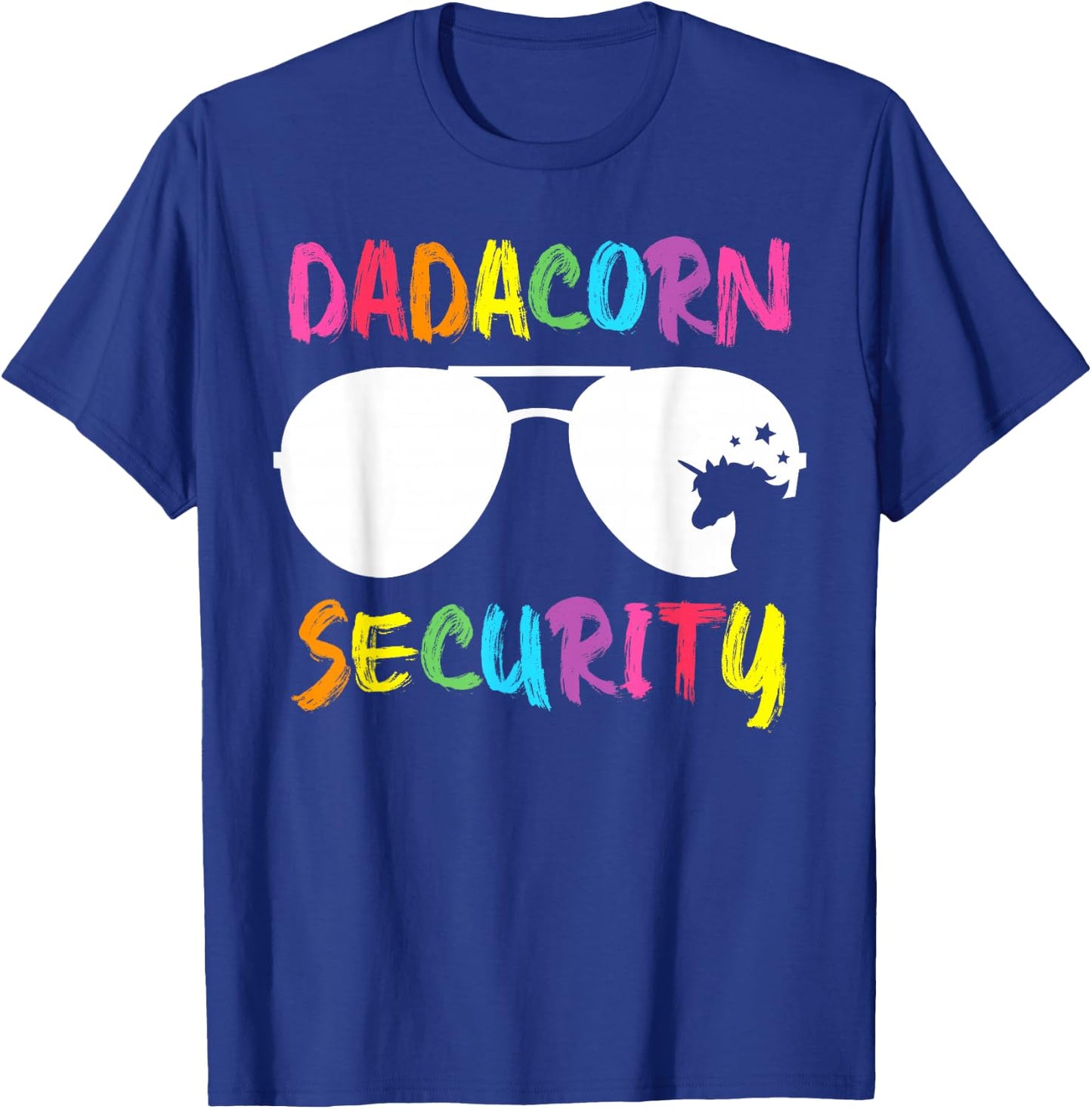 Dadacorn Security Unicorn Dad and Girl Papa Fathers Day Gift T-Shirt - T-Shirt | Royal
