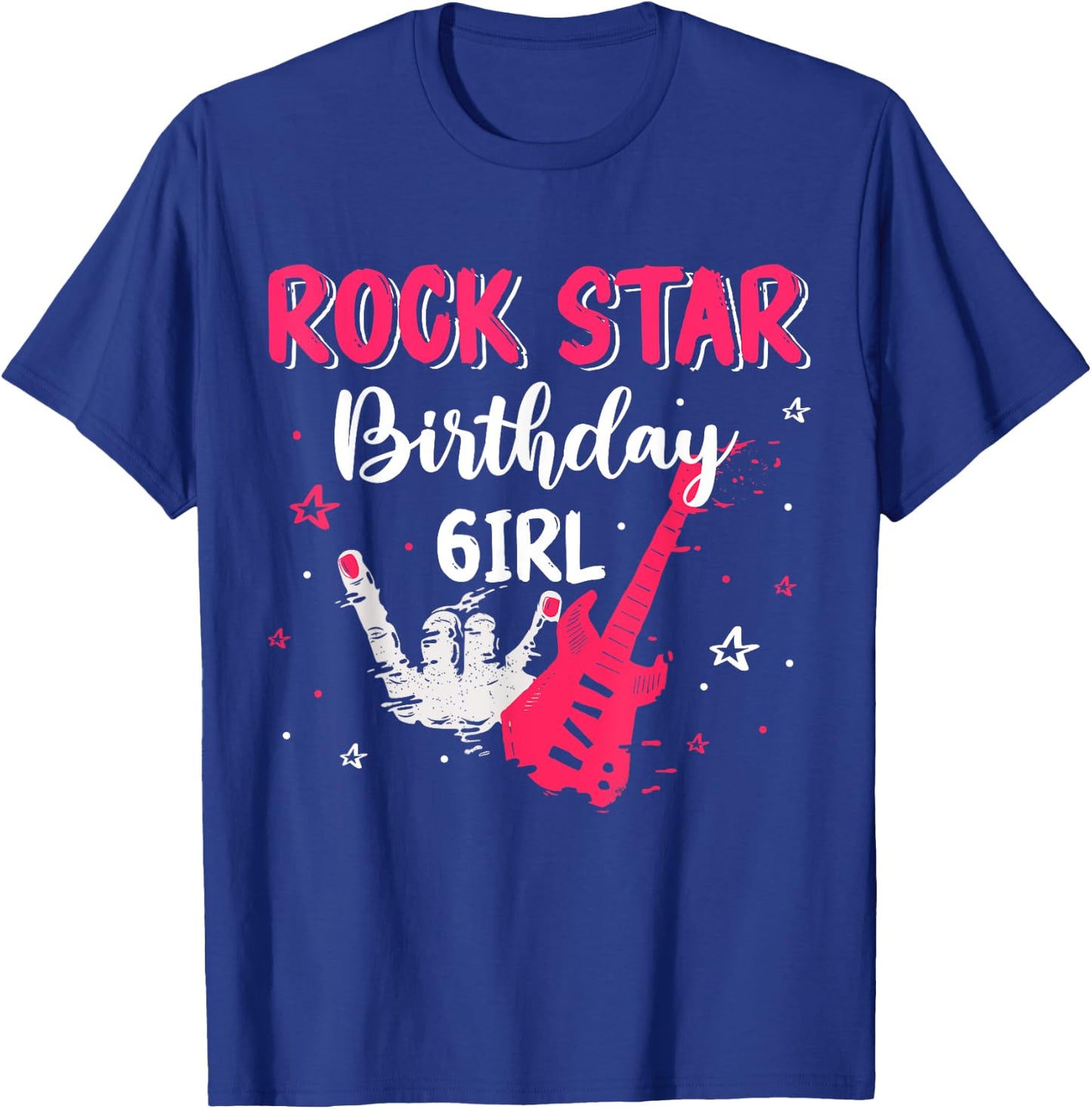 Rockstar Birthday Girl Rock Star Themed Birthday Party Music T-Shirt - T-Shirt | Royal