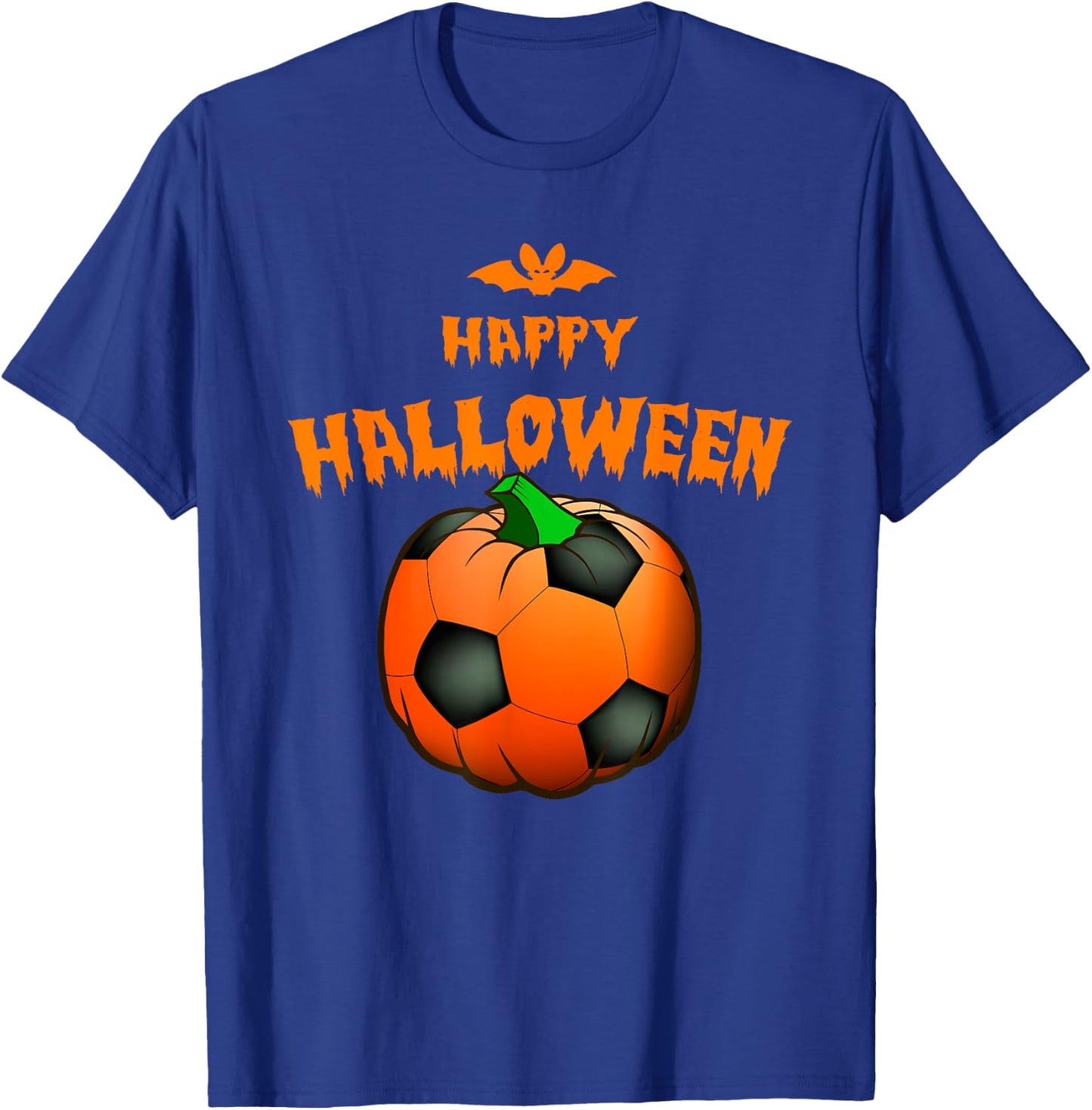 Pumpkin Soccer Ball Lazy Halloween Costume Cool Sport T-Shirt - T-Shirt | Royal