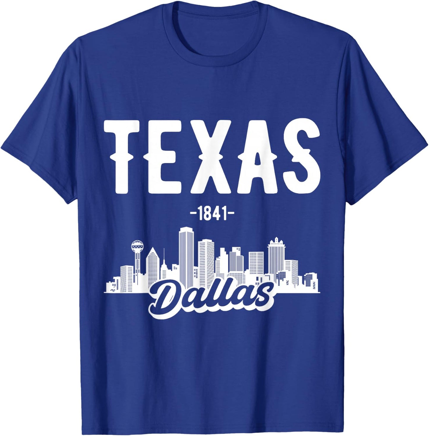 Dallas Texas Skyline T-Shirt - T-Shirt | Royal
