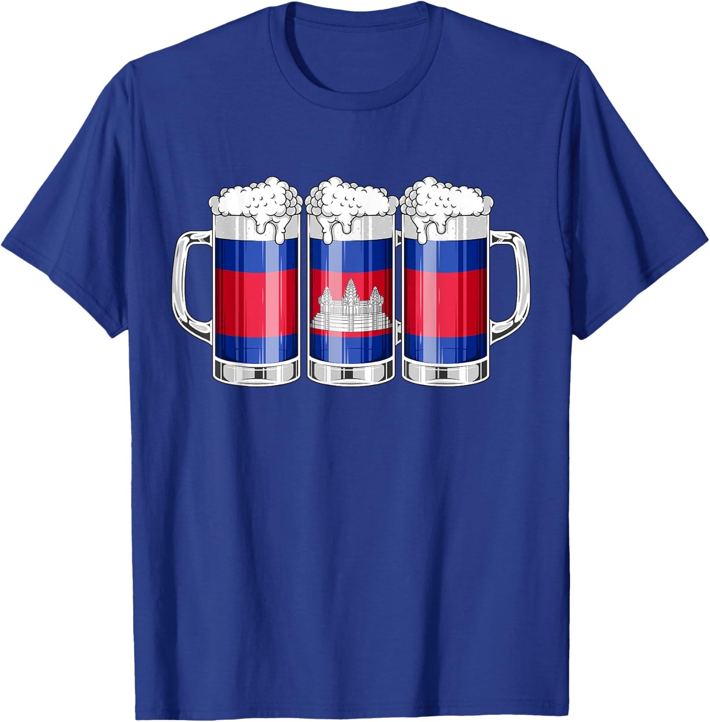 Beer Cambodian Shirt - Beer Cambodia Flag Patriotic T-Shirt - T-Shirt | Royal