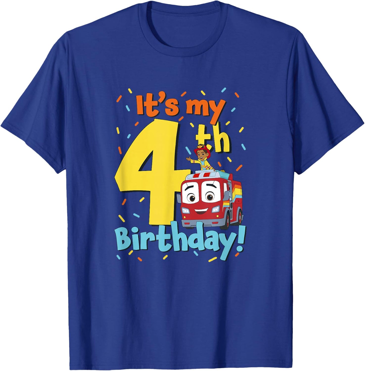 Disney Firebuds It's My 4th Birthday! Flash & Bo Celebration T-Shirt - T-Shirt | Royal