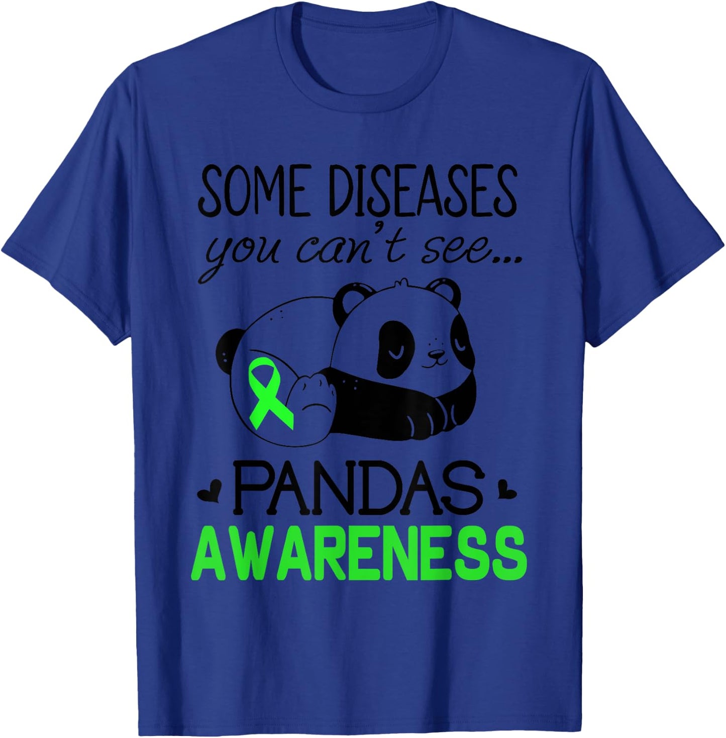 Pandas Pans Awareness Shirt Green Ribbon Pans Disease T-Shirt - T-Shirt | Royal