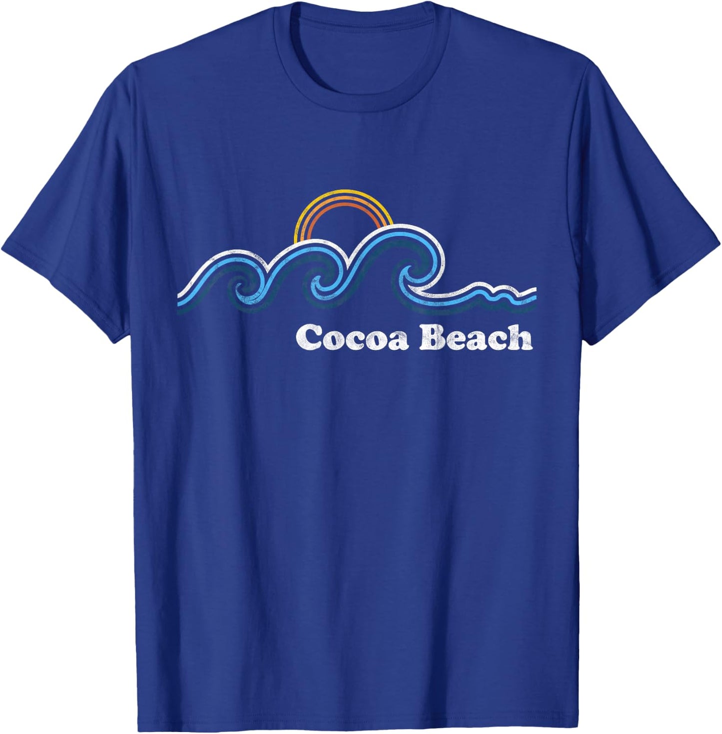 Retro Cocoa Beach Florida FL Vintage Beach Surf Men Women T-Shirt - T-Shirt | Royal