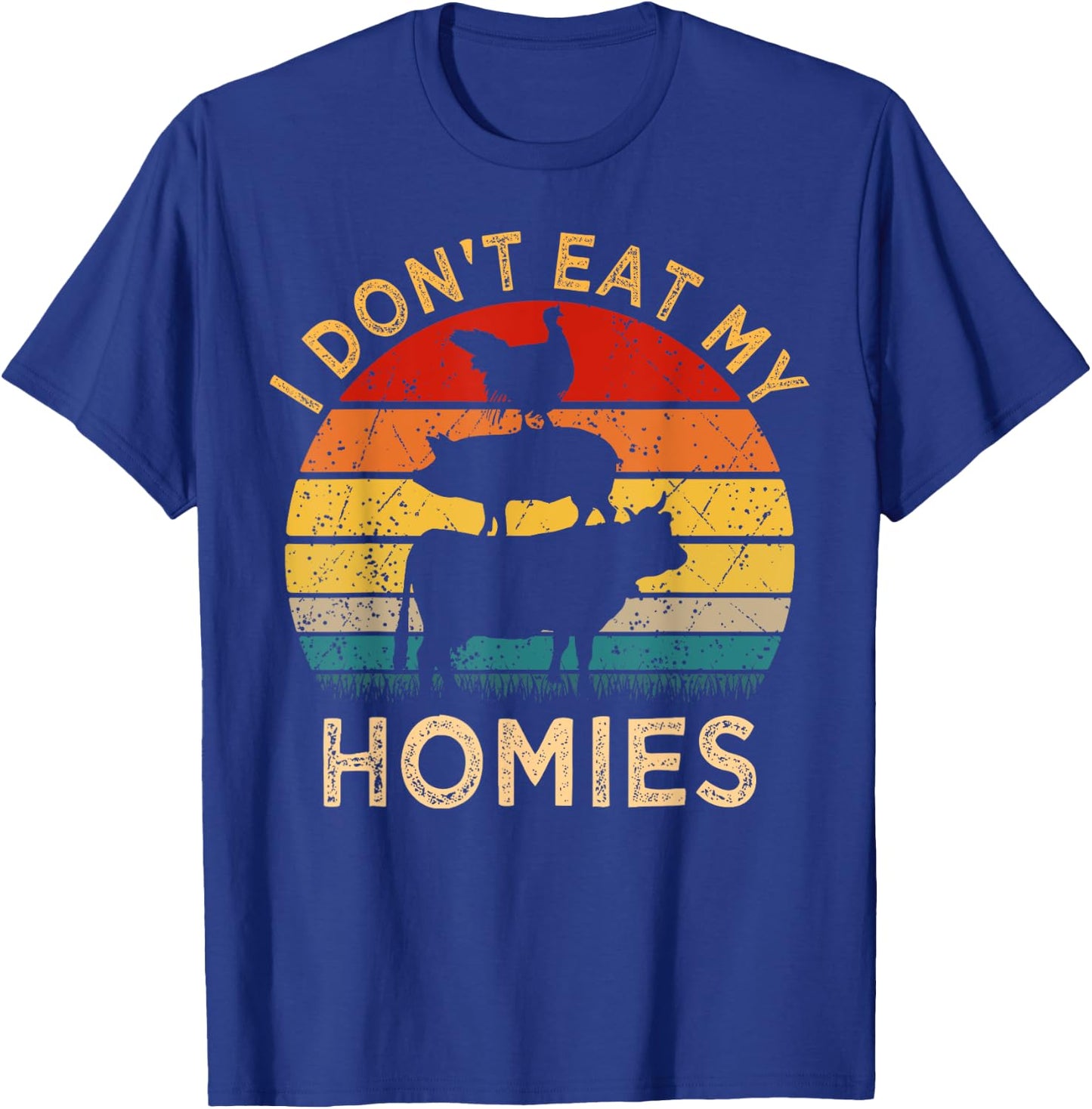 Vegetarian I Don't Eat My Homies | Turkey Day Thanksgiving T-Shirt - T-Shirt | Royal